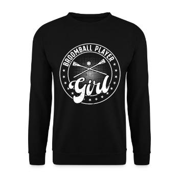 Broomball Sport Broomball Player Girl - Unisex Sweatshirt - black - Front - Alina (178cm) & Michal (187cm)