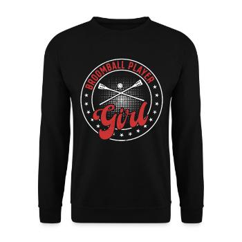Broomball Sports Broomball Player Girl Broomball - Unisex Sweatshirt - black - Front - Alina (178cm) & Michal (187cm)