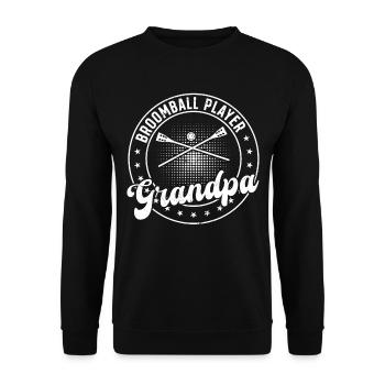 Broomball Sports Broomball Player Grandpa - Unisex Sweatshirt - black - Front - Alina (178cm) & Michal (187cm)