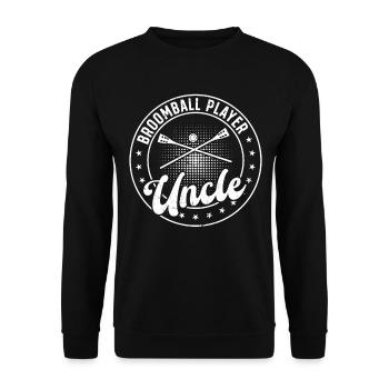 Broomball Player Uncle - Unisex Sweatshirt - black - Front - Alina (178cm) & Michal (187cm)