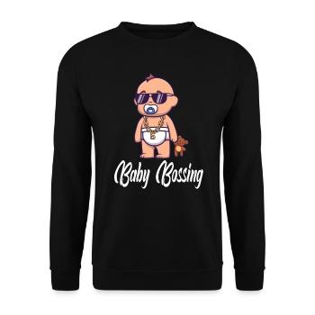 Baby Bossing Pregnancy Parents-to-be - Unisex Sweatshirt - black - Front - Alina (178cm) & Michal (187cm)