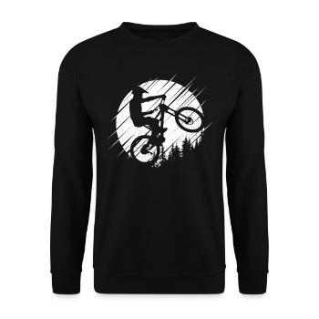 Downhill Mountain Bike MTB Downhill Mountain Biker - Unisex Sweatshirt - black - Front - Alina (178cm) & Michal (187cm)