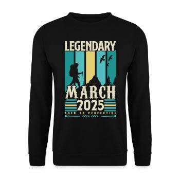 Geburtstag März 2025, Vintage-Geschenk März 2025. - Unisex Pullover - Schwarz - Vorne - Alina (178cm) & Michal (187cm)