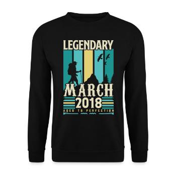 Birthday March 2018, Vintage Gift March 2018. - Unisex Sweatshirt - black - Front - Alina (178cm) & Michal (187cm)
