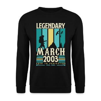 Anniversaire Mars 2003,cadeau Vintage mars 2003. - Sweat-shirt Unisexe - noir - Devant - Alina (178cm) & Michal (187cm)