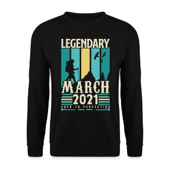 Geburtstag März 2021, Vintage-Geschenk März 2021. - Unisex Pullover - Schwarz - Vorne - Alina (178cm) & Michal (187cm)