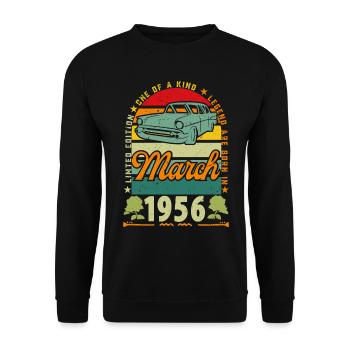 March 1956, March 1956, March 1956. - Unisex Sweatshirt - black - Front - Alina (178cm) & Michal (187cm)