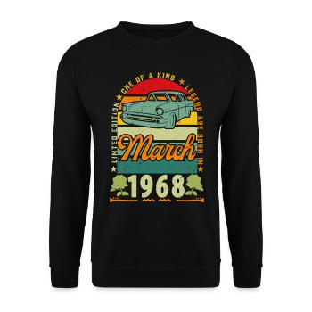 March 1968, March 1968, March 1968. - Unisex Sweatshirt - black - Front - Alina (178cm) & Michal (187cm)