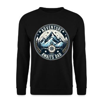 L’aventure de la fête des pères attend papa papa papa - Sweat-shirt Unisexe - noir - Devant - Alina (178cm) & Michal (187cm)