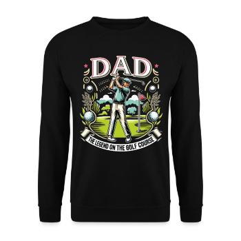 Fête des pères Papa la légende sur le terrain de golf Papa - Sweat-shirt Unisexe - noir - Devant - Alina (178cm) & Michal (187cm)