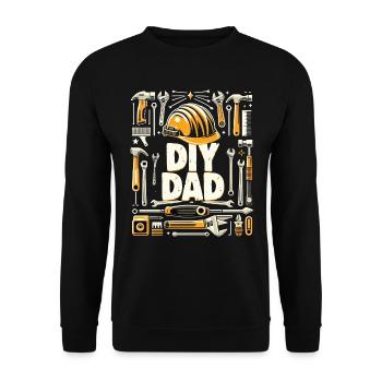 Vatertag DIY DAD Papa Heimwerker Vater - Unisex Pullover - Schwarz - Vorne - Alina (178cm) & Michal (187cm)