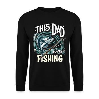 Fisherman Father's Day This dad loves fishing dad dad - Unisex Sweatshirt - black - Front - Alina (178cm) & Michal (187cm)