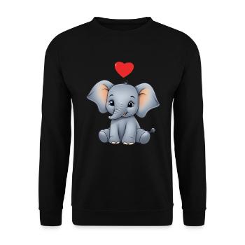Elephant Colorful Cute Elephant Baby - Unisex Sweatshirt - black - Front - Alina (178cm) & Michal (187cm)