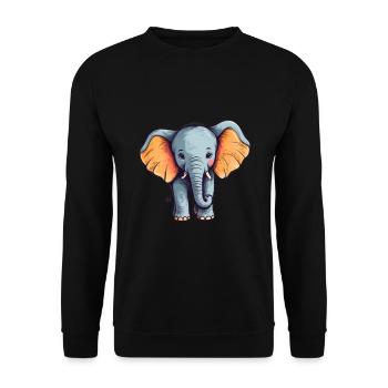 Elephant Colorful Cute Elephant Baby - Unisex Sweatshirt - black - Front - Alina (178cm) & Michal (187cm)