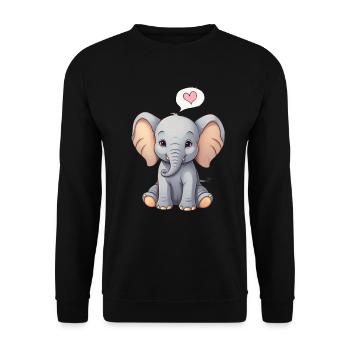 Elephant Colorful Cute Elephant Baby - Unisex Sweatshirt - black - Front - Alina (178cm) & Michal (187cm)