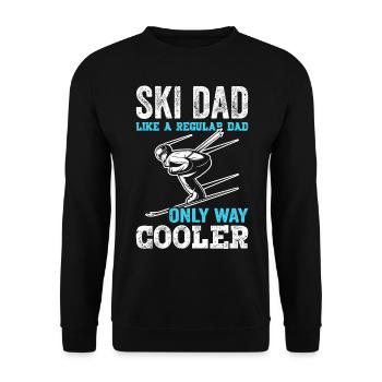 Ski Dad Like a Regular Dad Ski Gifts for Skiers - Unisex Pullover - Schwarz - Vorne - Alina (178cm) & Michal (187cm)