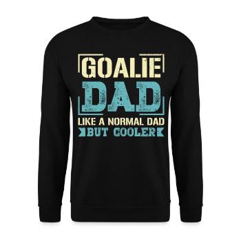 Goalie Dad Like a Regular Dad Ice Hockey Gifts - Unisex Pullover - Schwarz - Vorne - Alina (178cm) & Michal (187cm)