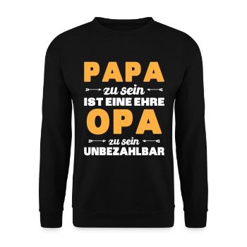 Being a dad is an honor, being a grandpa is priceless - Unisex Sweatshirt - black - Front - Alina (178cm) & Michal (187cm)