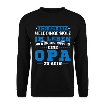 Nothing beats being a grandpa - Unisex Sweatshirt - black - Front - Alina (178cm) & Michal (187cm)