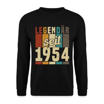 Legendary Since 1954 Vintage Birthday Gift - Unisex Sweatshirt - black - Front - Alina (178cm) & Michal (187cm)