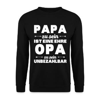 Being a dad is an honor, being a grandpa is priceless - Unisex Sweatshirt - black - Front - Alina (178cm) & Michal (187cm)