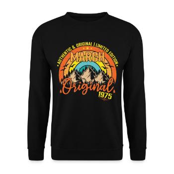 March 1975 March Birthday 1975 March Original - Unisex Sweatshirt - black - Front - Alina (178cm) & Michal (187cm)