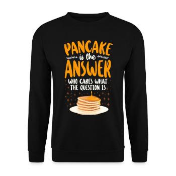 Pancake Lover Kids Pancake Is The - Unisex Sweatshirt - black - Front - Alina (178cm) & Michal (187cm)
