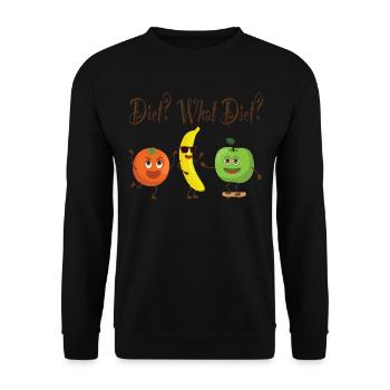 Diet What Diet Diet Fruit Funny Saying Lose Weight - Unisex Sweatshirt - black - Front - Alina (178cm) & Michal (187cm)