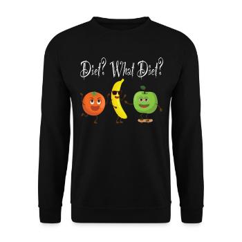 Diet What Diet Diet Fruit Funny Saying Lose Weight - Unisex Sweatshirt - black - Front - Alina (178cm) & Michal (187cm)