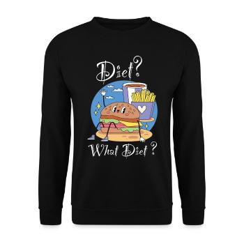 Régime Alimentaire Quel Diet Burger Pizza Frites Nourriture Hamburger - Sweat-shirt Unisexe - noir - Devant - Alina (178cm) & Michal (187cm)