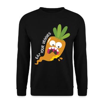 Eat Your Veggies Vegan Vegetarier Veggies Veganer - Unisex Sweatshirt - black - Front - Alina (178cm) & Michal (187cm)