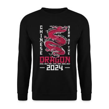 Chinese Year of the Dragon 2024 Chinese New Years - Unisex Sweatshirt - black - Front - Alina (178cm) & Michal (187cm)