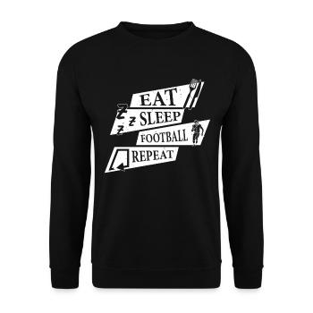Eat Sleep Football Repeat - Football américain - Sweat-shirt Unisexe - noir - Devant - Alina (178cm) & Michal (187cm)