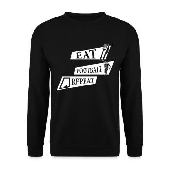 Eat Football Repeat - Jeu de Football Américain - Sweat-shirt Unisexe - noir - Devant - Alina (178cm) & Michal (187cm)