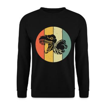American Football Player Dino Football Player Dino - Unisex Pullover - Schwarz - Vorne - Alina (178cm) & Michal (187cm)