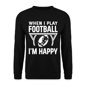 You can't buy happiness but you can play Football - Unisex Pullover - Schwarz - Vorne - Alina (178cm) & Michal (187cm)