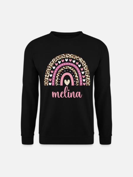 Melina Regenbogen Name Geburtstag Melina - Unisex Pullover - Schwarz
