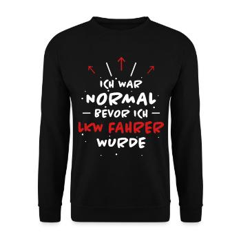 LKW Fahrer Spruch Job Lustiges LKW Fahrer Geschenk - Unisex Pullover - Schwarz - Vorne - Alina (178cm) & Michal (187cm)