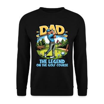 Fête des pères Papa la légende sur le terrain de golf Papa - Sweat-shirt Unisexe - noir - Devant - Alina (178cm) & Michal (187cm)