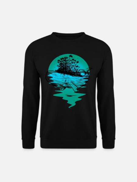 whale, fish, ocean, marine mammals - Unisex Sweatshirt - black