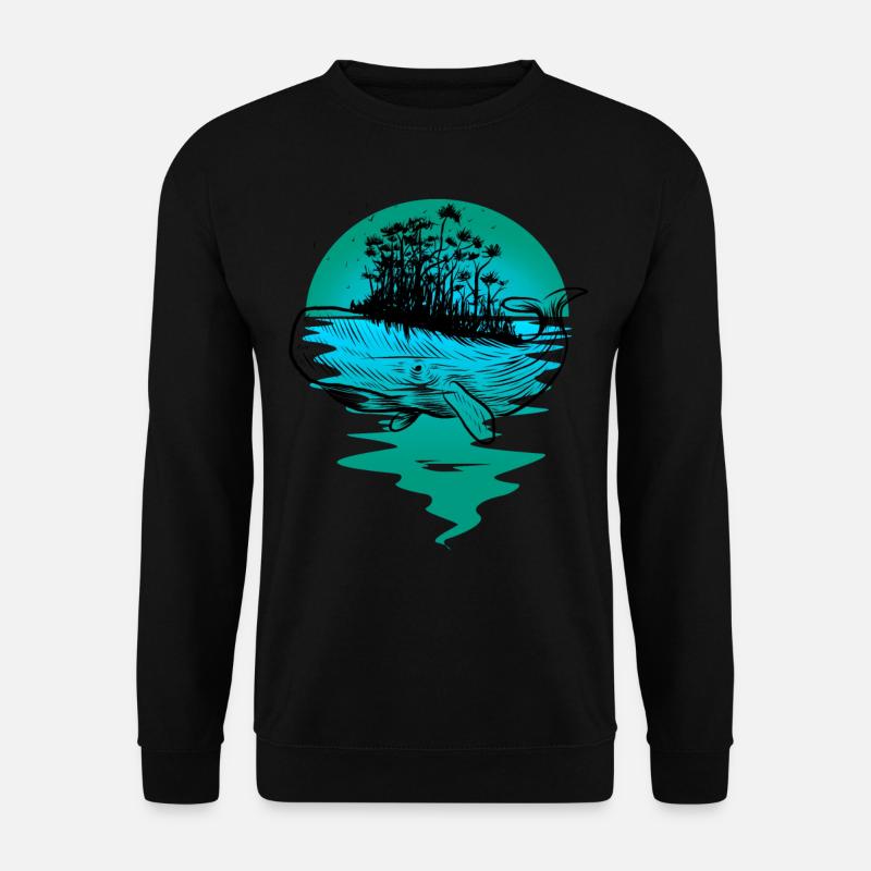 Wal Fisch Ozean Meeressäuger - Unisex Pullover - Schwarz