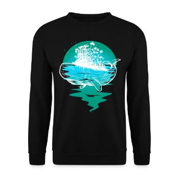 whale, ocean, fish, fish, marine mammals - Unisex Sweatshirt - black - Front - Alina (178cm) & Michal (187cm)