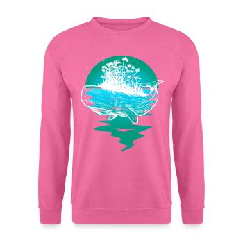 baleine, océan, poisson, poisson, mammifères marins - Sweat-shirt Unisexe - rose - Devant