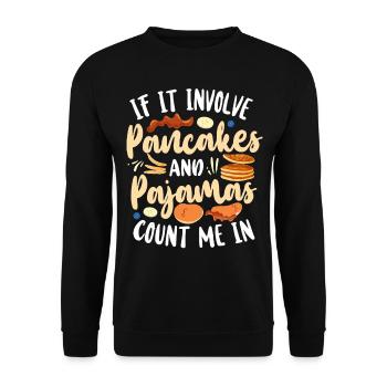 Pancake Lover Kids If It Involves - Unisex Sweatshirt - black - Front - Alina (178cm) & Michal (187cm)