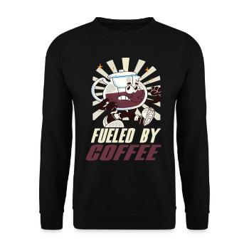 Fueled By Coffee Kaffee Barista Espresso Kaffee - Unisex Sweatshirt - black - Front - Alina (178cm) & Michal (187cm)