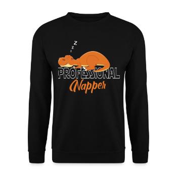 Professinonal Napper Dinosaurier Dino Trex Dino - Unisex Pullover - Schwarz - Vorne - Alina (178cm) & Michal (187cm)