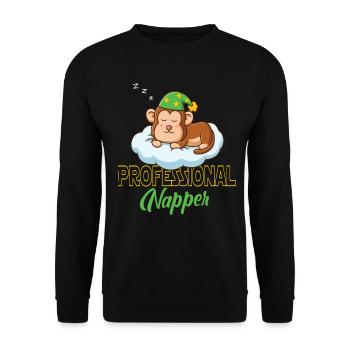 Professinonal Napper Monkey Monkey Baby Monkey Gorilla - Unisex Sweatshirt - black - Front - Alina (178cm) & Michal (187cm)