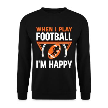 You can't buy happiness but you can play Football - Unisex Pullover - Schwarz - Vorne - Alina (178cm) & Michal (187cm)