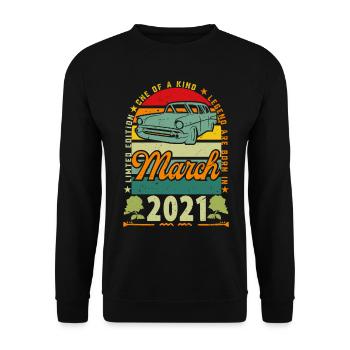 Geburtstag März 2021, März 2021, März 2021. - Unisex Pullover - Schwarz - Vorne - Alina (178cm) & Michal (187cm)