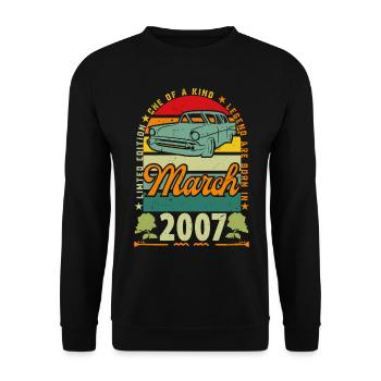 März 2007, März 2007, März 2007. - Unisex Pullover - Schwarz - Vorne - Alina (178cm) & Michal (187cm)